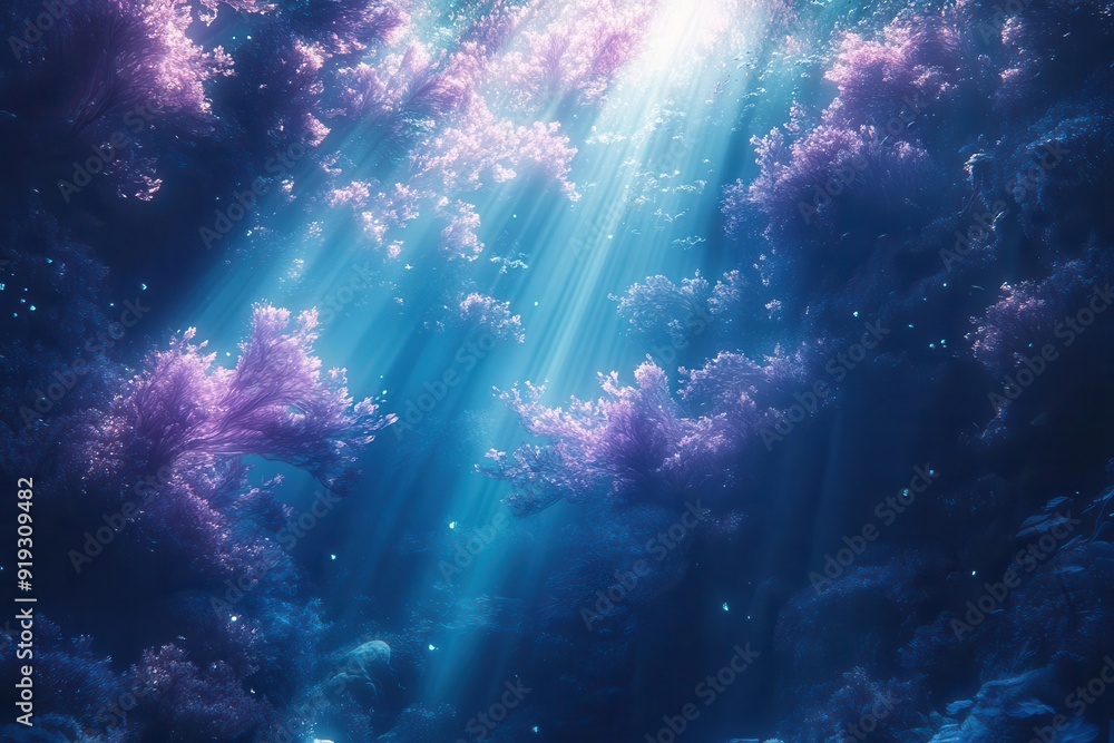 mystical underwater realm with bioluminescent creatures ethereal light beams swaying seaweed dreamlike digital painting blending fantasy and realism mystical underwater realm with bioluminescent creatures ethereal light beams swaying seaweed dreamlike digital painting blending fantasy and realism