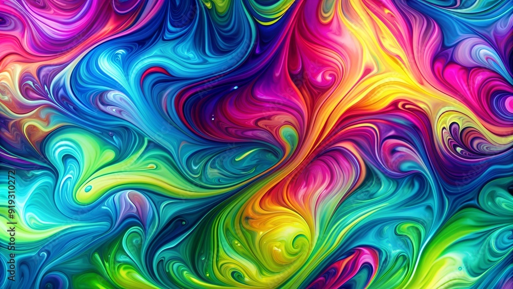 Vibrant Neon Swirls Fluid Art Background Vibrant Neon Swirls Fluid Art Background