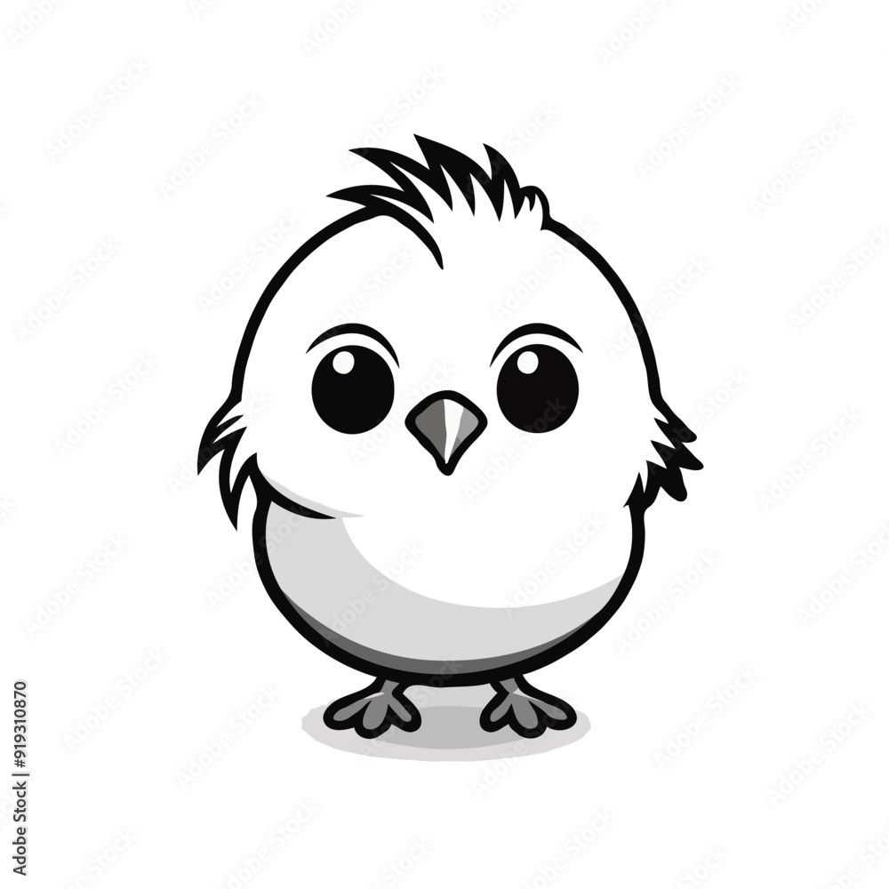 very simple chick drawing, icon style, vector style, black and white, white background very simple chick drawing, icon style, vector style, black and white, white background