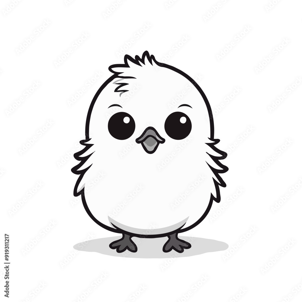 very simple chick drawing, icon style, vector style, black and white, white background very simple chick drawing, icon style, vector style, black and white, white background