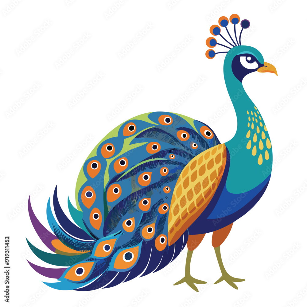 Fototapeta premium peacock isolated on white