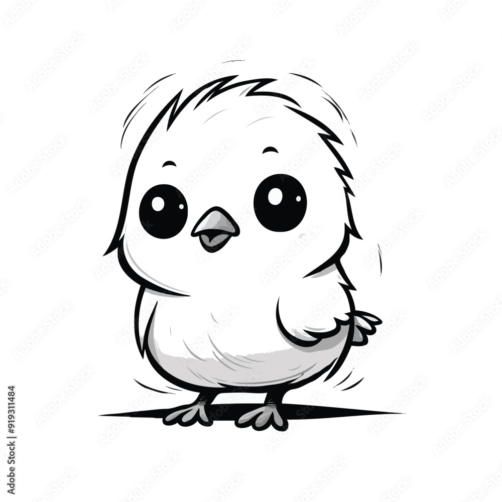 very simple chick drawing, icon style, vector style, black and white, white background very simple chick drawing, icon style, vector style, black and white, white background