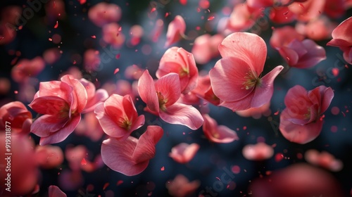 Falling Petals in Motion
