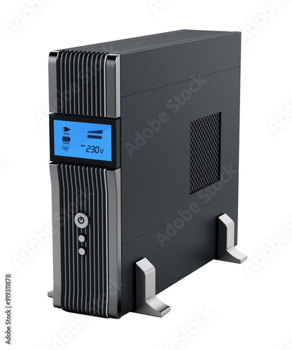 Uninterruptible power supply UPS isolated on transparent background. 3D illustration photo