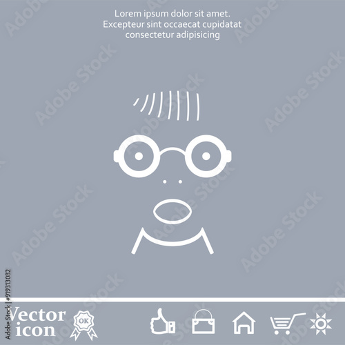 Vector icon of white color on a gray background