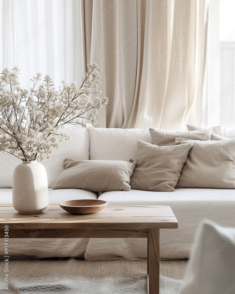 Modern living room interior Minimalist interior design concept beige color in natural tone Modern living room interior Minimalist interior design concept beige color in natural tone