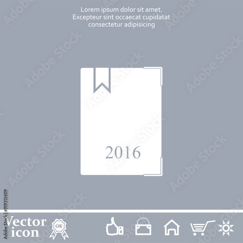 Vector icon of white color on a gray background