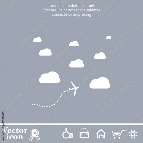 Vector icon of white color on a gray background