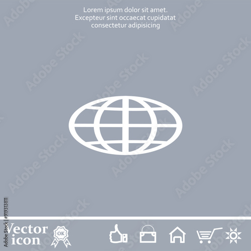 Vector icon of white color on a gray background