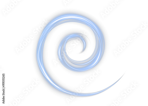 Festive blue stripe on white background. Blue curl twirl for the holidays. Blue colored curve rope. Vector png twirl, line, curve, rope, stripe design element. 