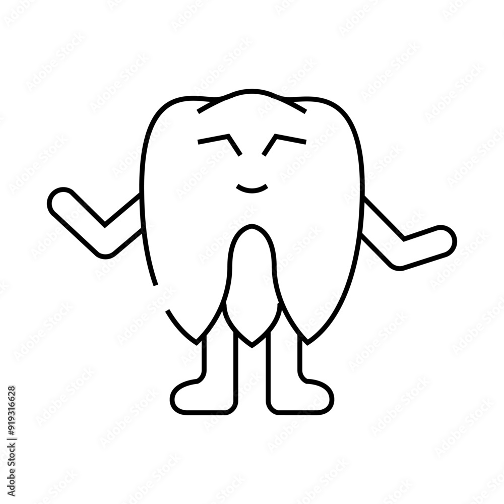 Obraz premium teeth monster alien line icon vector. teeth monster alien sign. isolated contour symbol black illustration