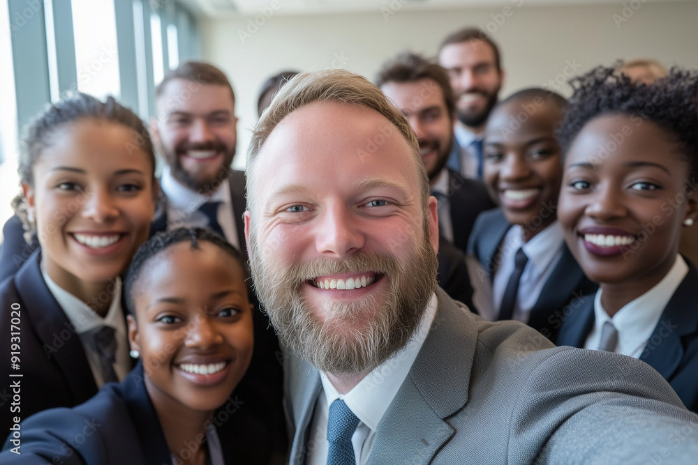 People of Different Skin Tones, Ethnicities, and Backgrounds Taking a Joyful Selfie in the Office People of Different Skin Tones, Ethnicities, and Backgrounds Taking a Joyful Selfie in the Office