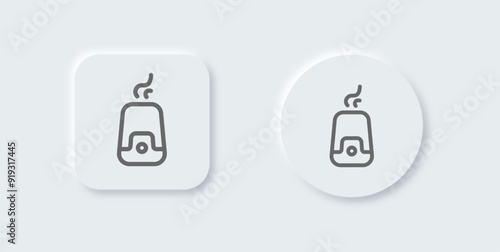 Humidifier line icon in neomorphic design style. Vapour signs vector illustration.
