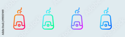 Humidifier line icon in gradient colors. Vapour signs vector illustration.