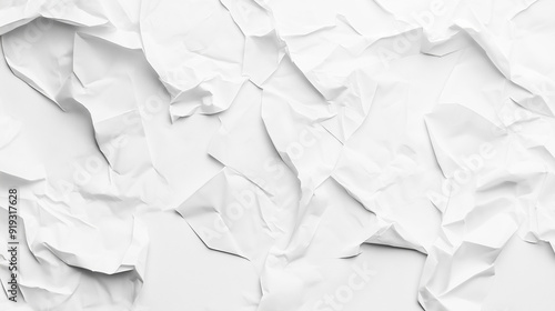 Crumpled White Paper Texture Abstract Background