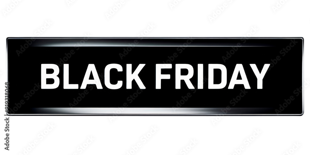 Black label with word Black Friday, promotion and sale concept, on transparent PNG background. Black label with word Black Friday, promotion and sale concept, on transparent PNG background.