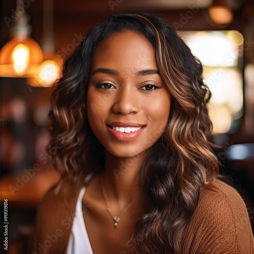 A closeup of a model with natural makeup,