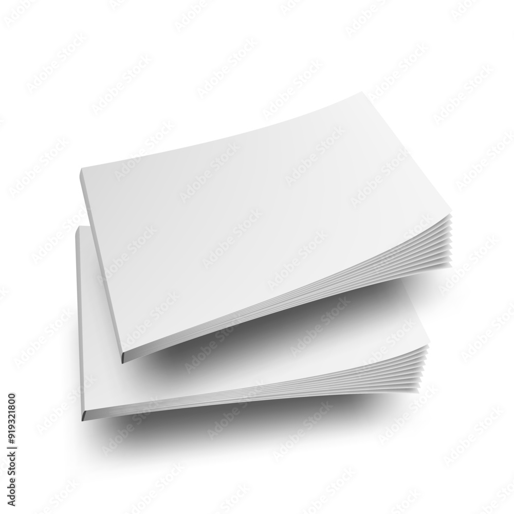 Blank Cover Magazine Or Booklet On White Back