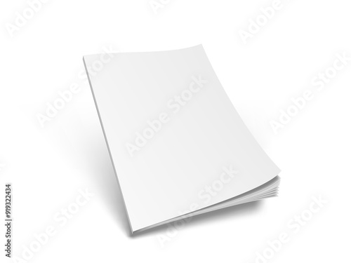 Blank Cover Magazine Or Booklet On White Back