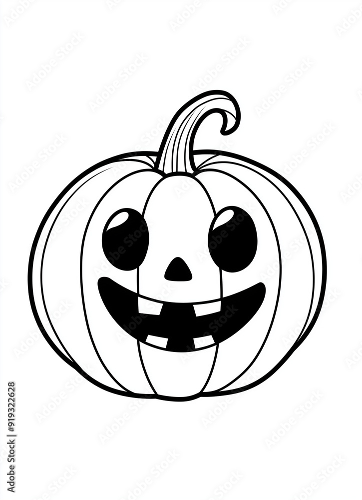 Obraz premium Cute Pumpkin Halloween Coloring Pages for Toddlers
