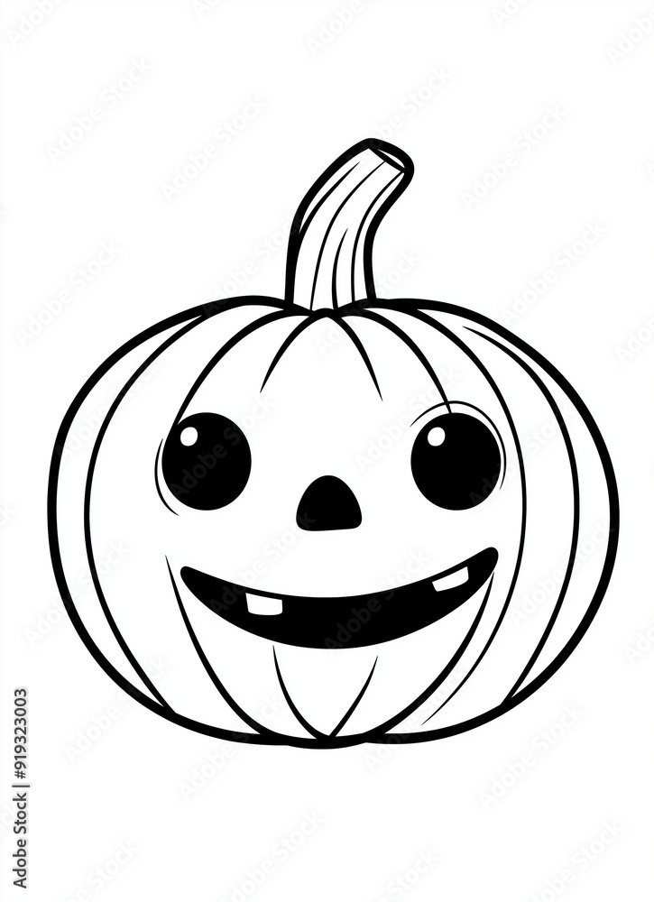 Fototapeta premium Cute Pumpkin Halloween Coloring Pages for Toddlers