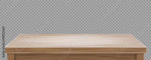 Wooden Office Or Kitchen Desk On Transparent Back