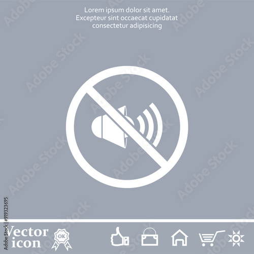 Vector icon of white color on a gray background