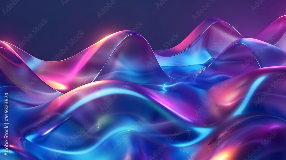 Abstract Wavy Background with Neon Colors
