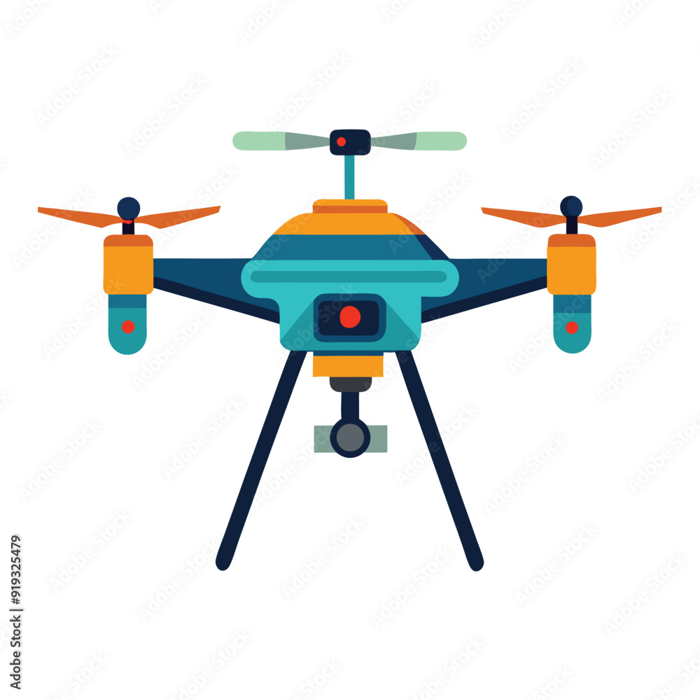 illustration of a drone flying with camera illustration of a drone flying with camera