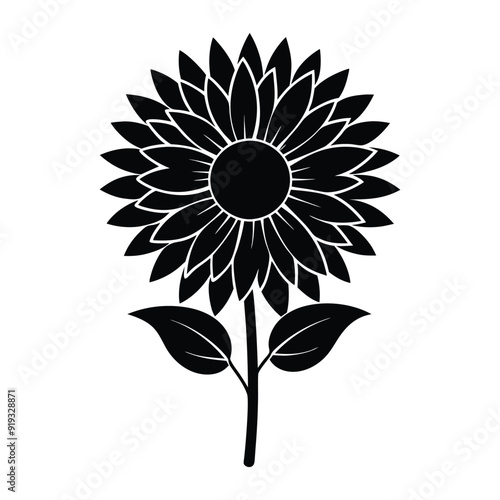 A sunflower silhouette vector illustration