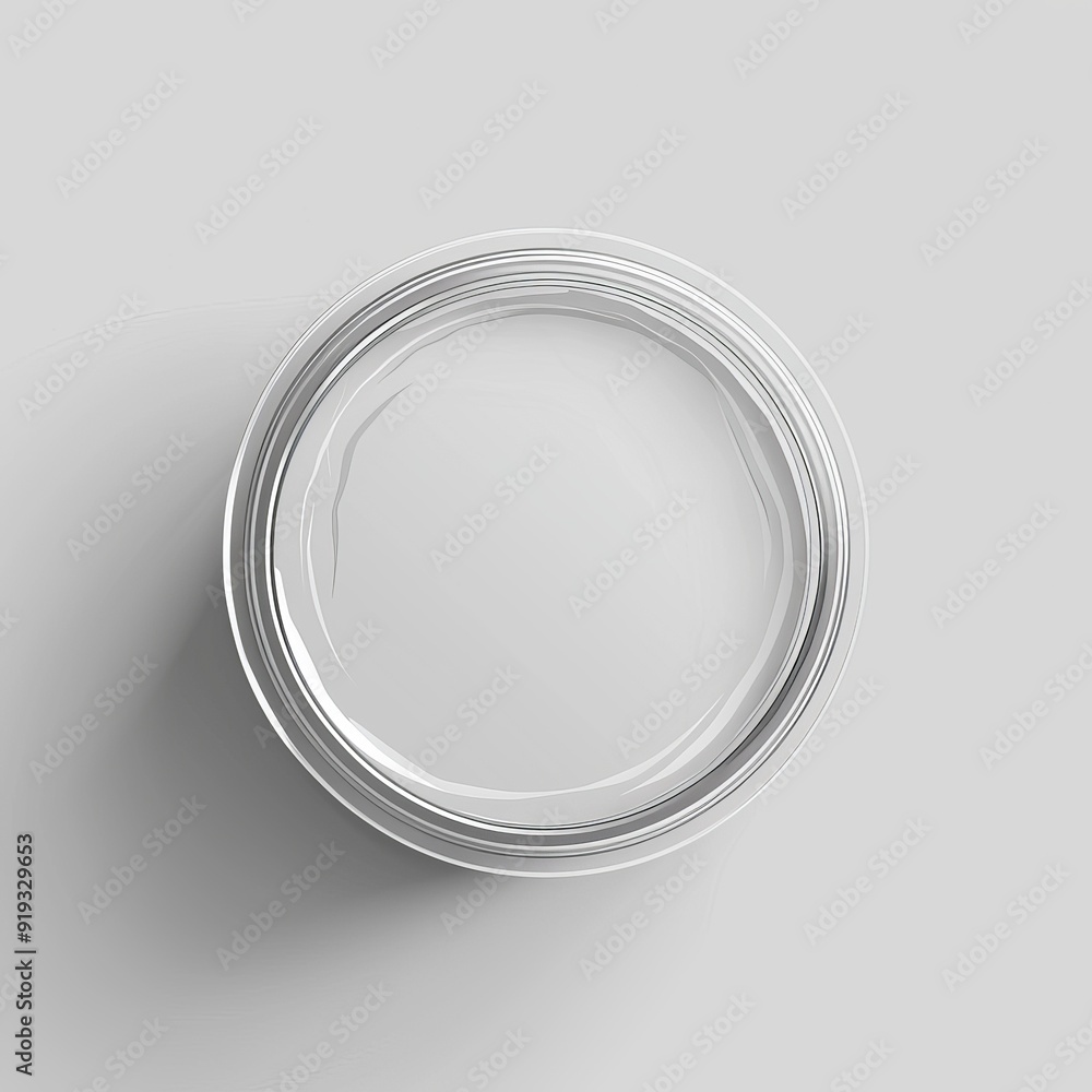 Top view mockup of an empty transparent bucket with a cap, ideal for versatile packaging in food Top view mockup of an empty transparent bucket with a cap, ideal for versatile packaging in food