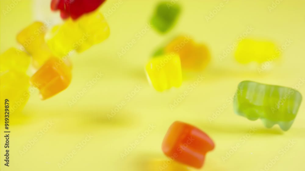 Sweets falling on a pastel background . Super slow motion 1000 fps Sweets falling on a pastel background . Super slow motion 1000 fps