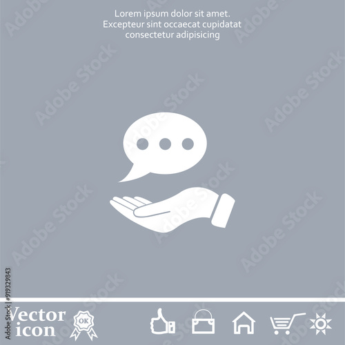 Vector icon of white color on a gray background