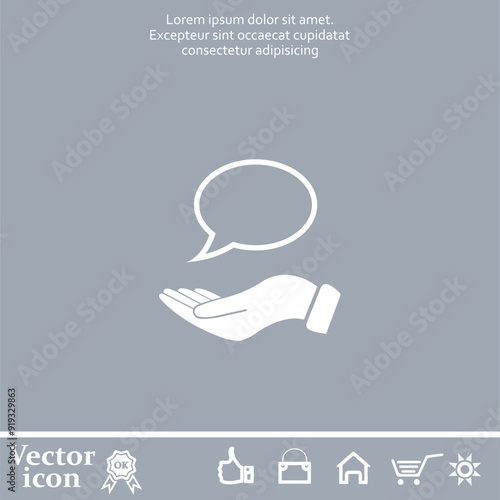 Vector icon of white color on a gray background