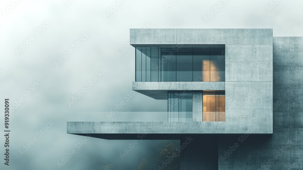 Modern Minimalist Building Design with Cantilevered Structure Modern Minimalist Building Design with Cantilevered Structure