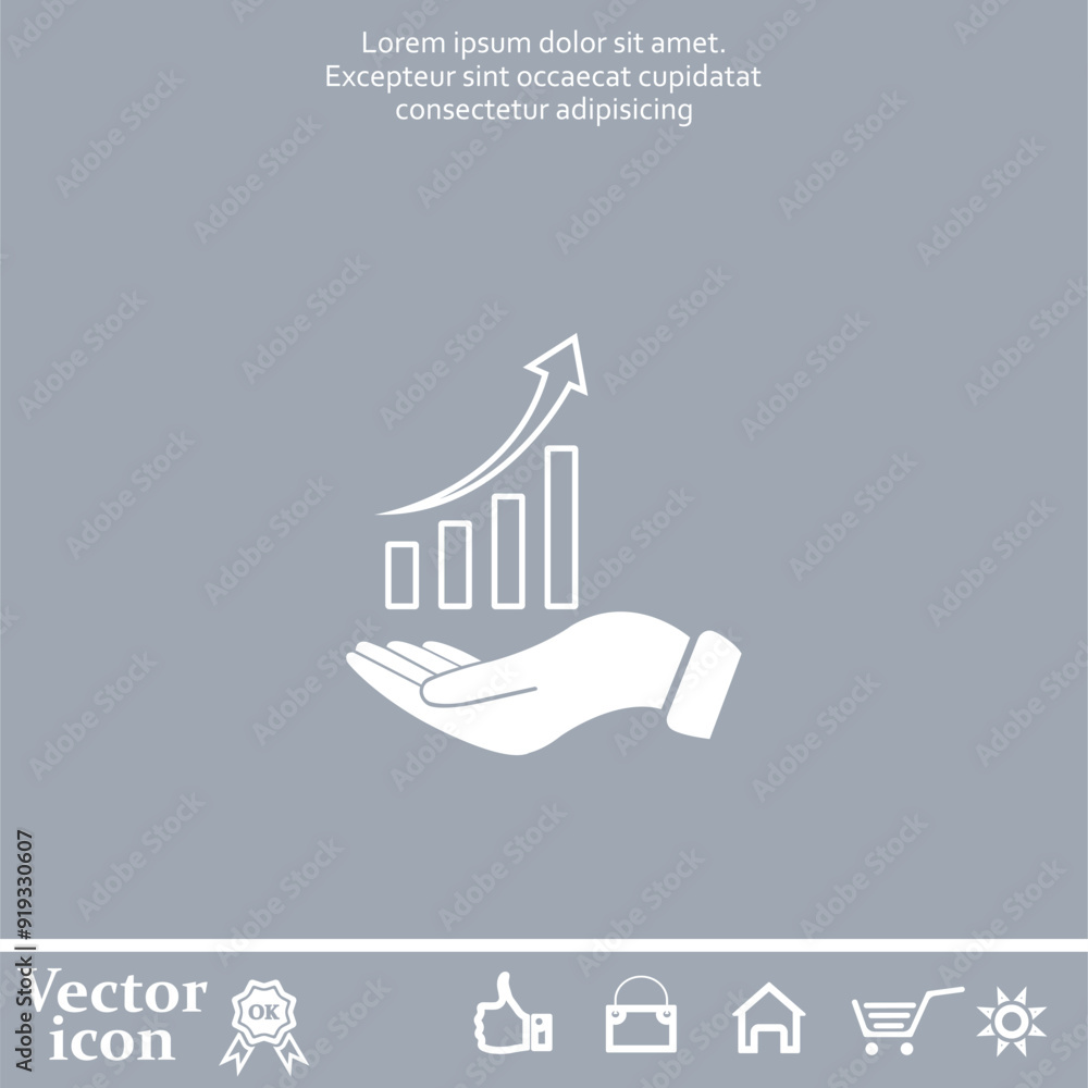 Obraz premium Vector icon of white color on a gray background
