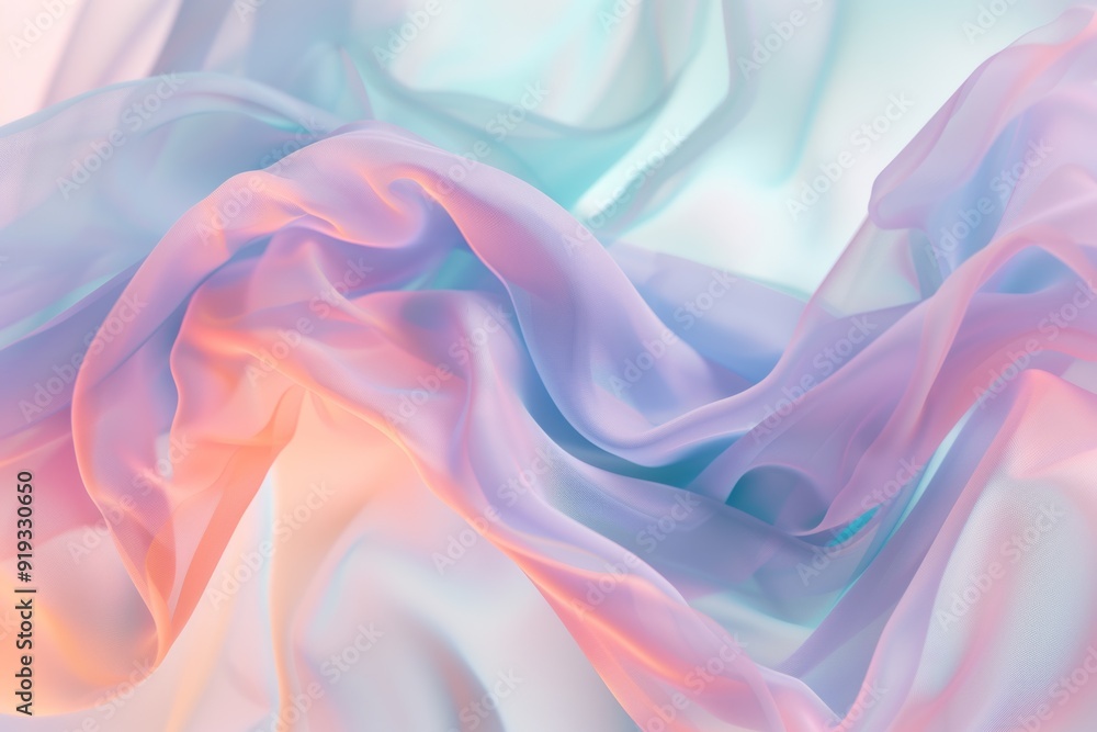 Obraz premium Abstract artwork blending white, blue, and gold tones with geometric forms, evoking modern