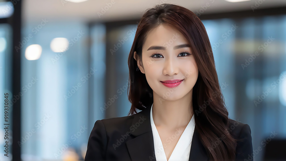 Fototapeta premium portrait of a business woman, blurred office background