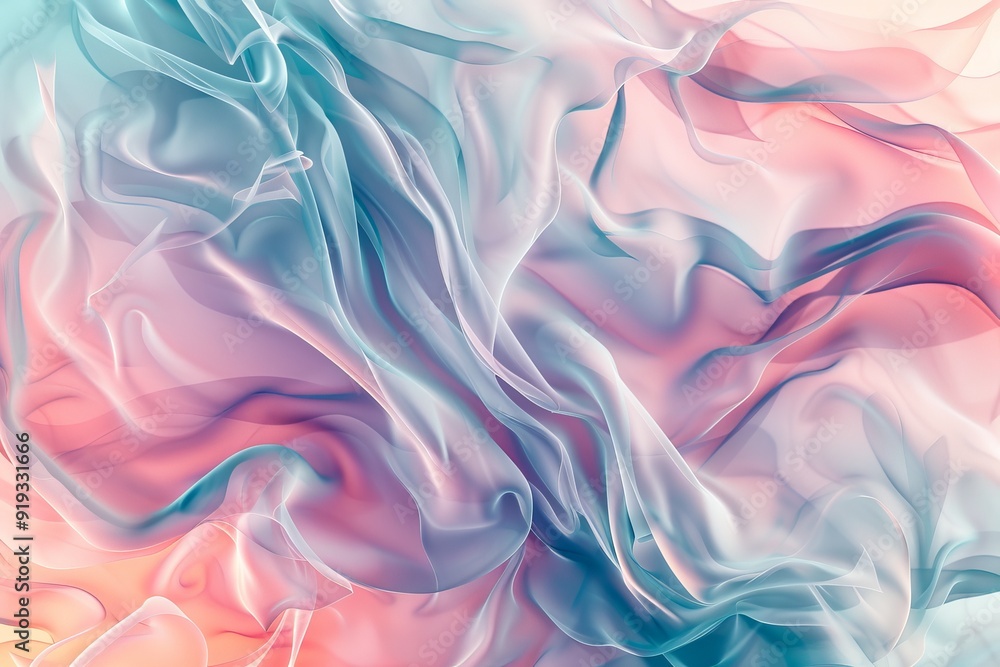 Obraz premium Abstract wallpaper with flowing, organic patterns in soft pastel tones, ideal for a calming