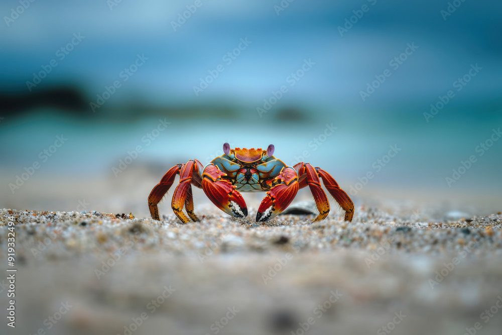 close up horizontal image of a small crab on the beach close up horizontal image of a small crab on the beach