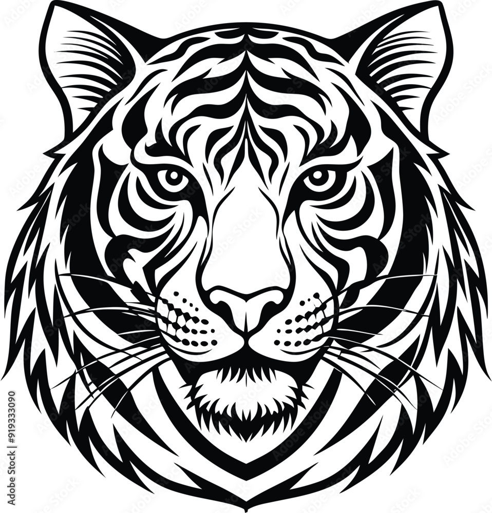 tiger head silhouette tiger head silhouette