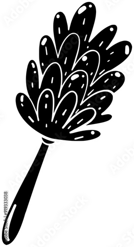 broom illustration housekeeping silhouette dust logo housework icon sweeping outline household equipment dustpan duster brush work cleaner clean house shape floor sweep witch for vector graphic