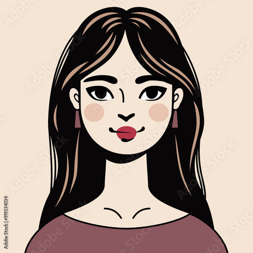 Portret kobiety na jasnym tle. Avatar do mediów społecznościowych. Różnorodność. Ilustracja wektorowa w stylu kreskówkowym.