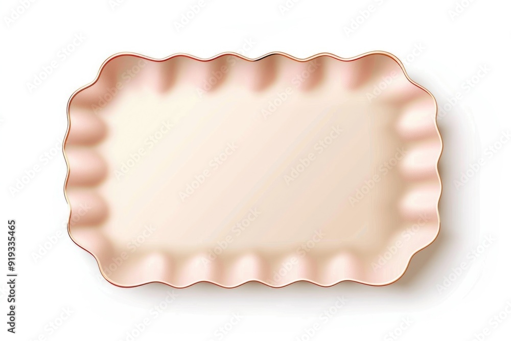 A close-up of a scallop edge plate on a white background, ideal for food photography and packaging design A close-up of a scallop edge plate on a white background, ideal for food photography and packaging design