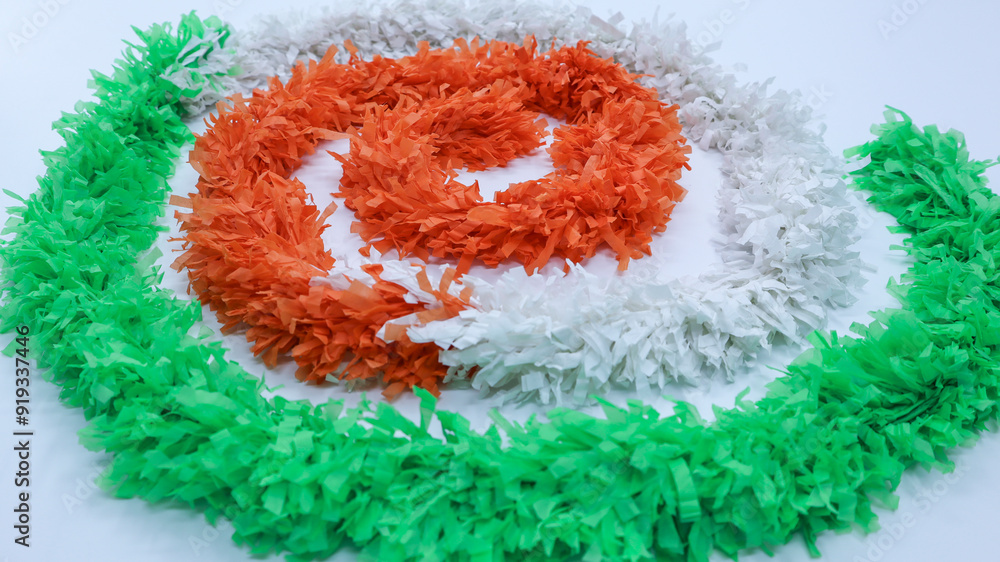 Independence day and republic day celebration with tricolor ribbons decoration Independence day and republic day celebration with tricolor ribbons decoration