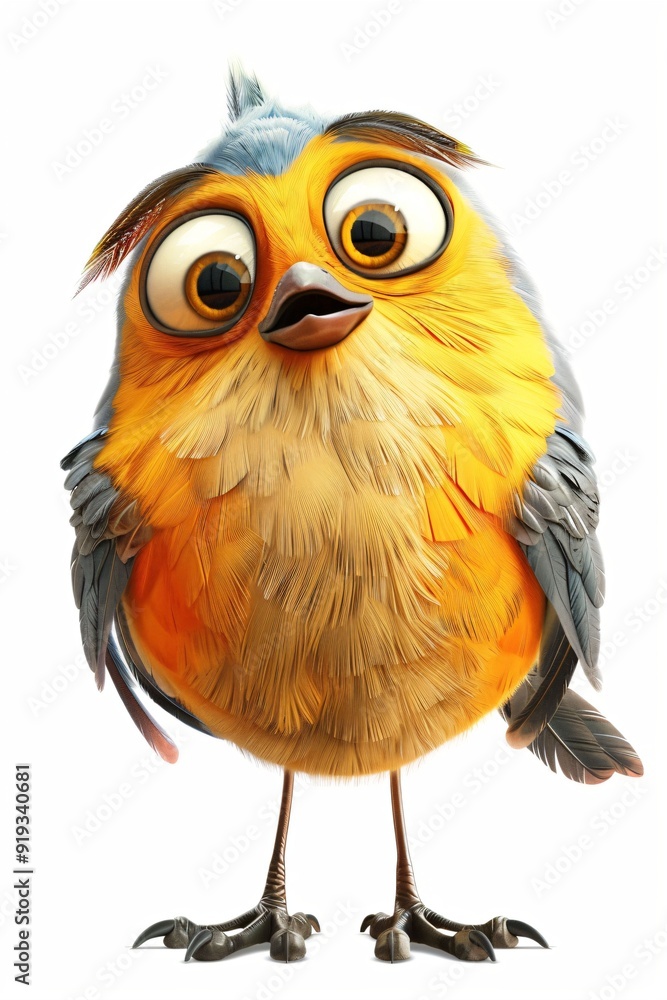 dessin de petit oiseau cartoon rigolo et coloré, sur fond blanc,ia générative dessin de petit oiseau cartoon rigolo et coloré, sur fond blanc,ia générative