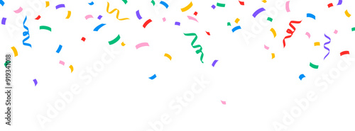 Confetti background. Colorful serpentine border