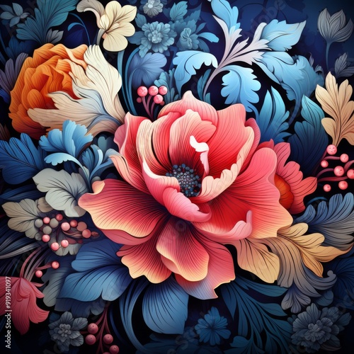 Wallpaper Mural Floral Tapestry: An Intricate Bloom Torontodigital.ca