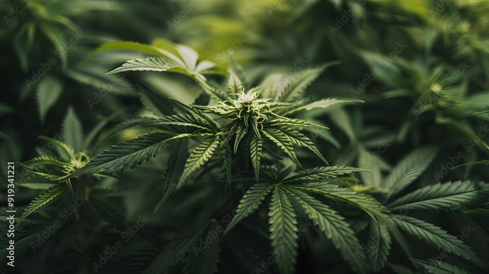 Marijuana leaves on a background, close up top view on cannabis leaves and branches on background for alternative medical and marketing design concept Marijuana leaves on a background, close up top view on cannabis leaves and branches on background for alternative medical and marketing design concept
