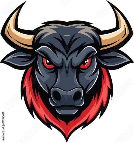 bull head isolated on white 